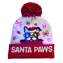 Cargar imagen en el visor de la galería, LED Christmas Theme Xmas Beanie Knitted Hat - Battery Operated_10
