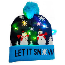 Cargar imagen en el visor de la galería, LED Christmas Theme Xmas Beanie Knitted Hat - Battery Operated_12
