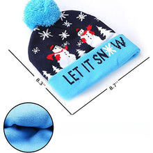 Cargar imagen en el visor de la galería, LED Christmas Theme Xmas Beanie Knitted Hat - Battery Operated_13
