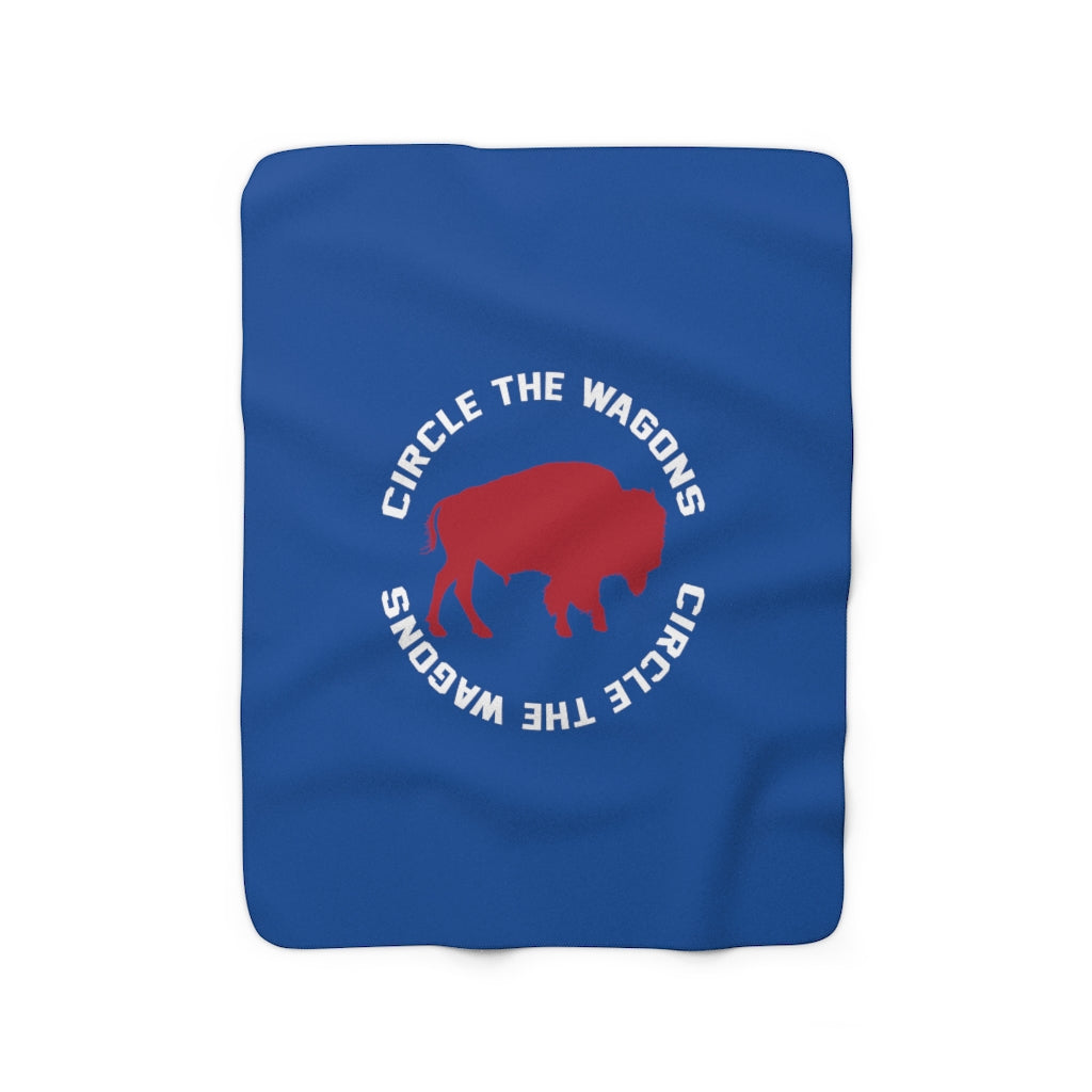 Buffalo Bills Circle The Wagons Sherpa Fleece Blanket