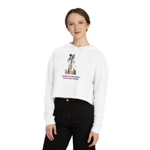 Load image into Gallery viewer, Josh Allen Leap Over Buffalo City Hall - Women’s Cropped Hoodie
