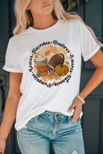Load image into Gallery viewer, Round Neck Short Sleeve Pumpkin Latte Graphic T-Shirt
