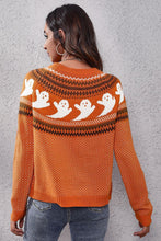 Load image into Gallery viewer, Ghost Pattern Round Neck Long Sleeve Sweater
